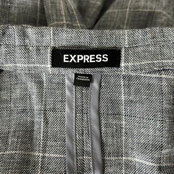 Express Men's Extra Slim Fit Blazer in Gray Check Plaid Size 36R - Picture 3 of 7